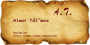 Almer Tímea névjegykártya